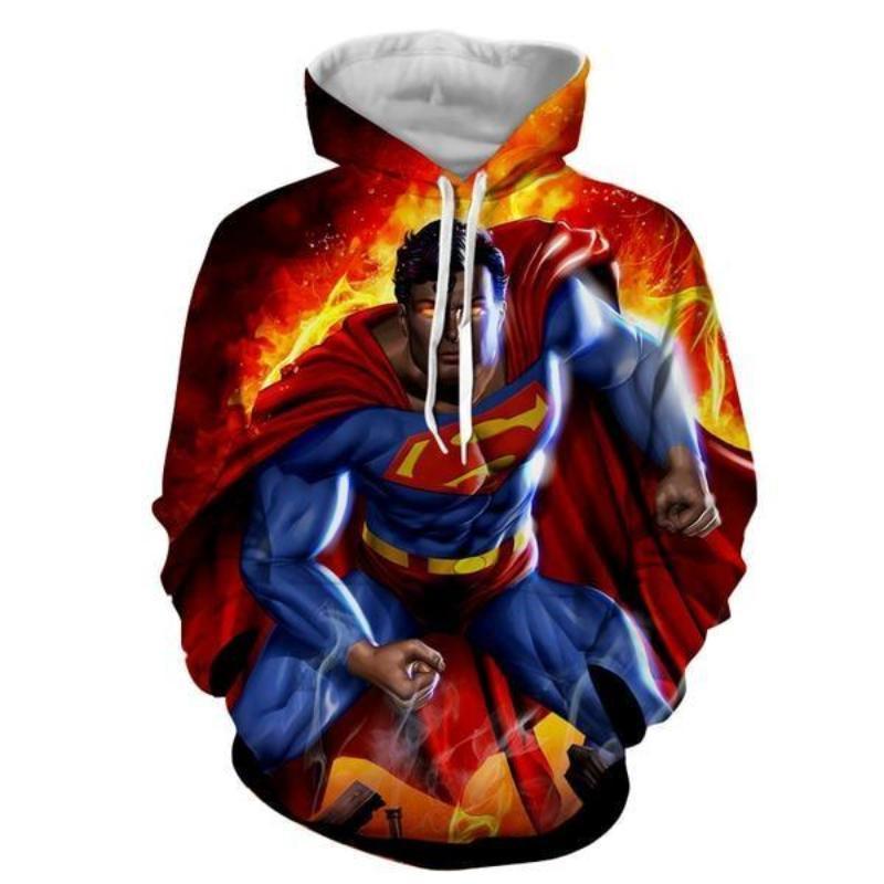 Superman Lazer Action 3D Printed Superman Hoodie