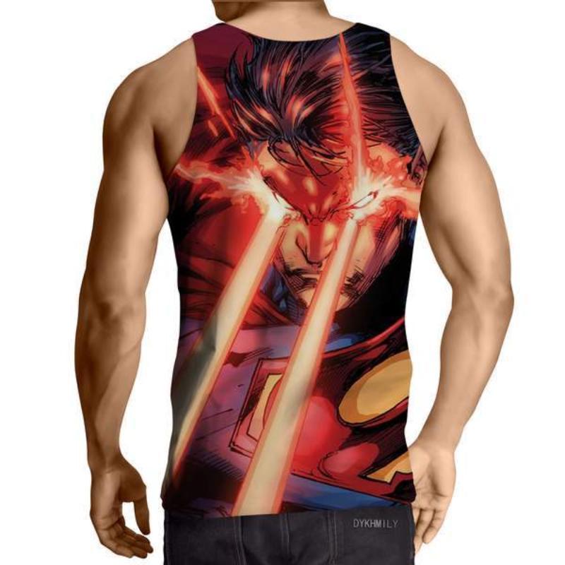 Superman Lazer Action 3D Printed Superman Tank Top