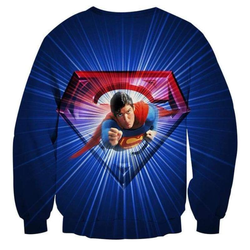 Superman OldSchool Print 3D Printed Superman Sweatshirt