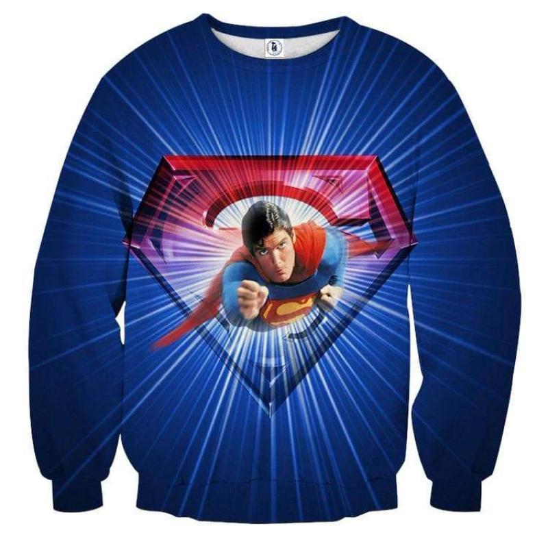 Superman OldSchool Print 3D Printed Superman Sweatshirt