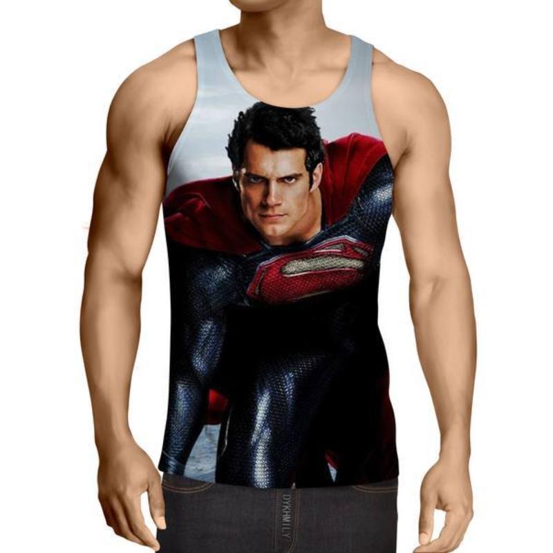 Superman Old School 3D Printed Superman Tank Top