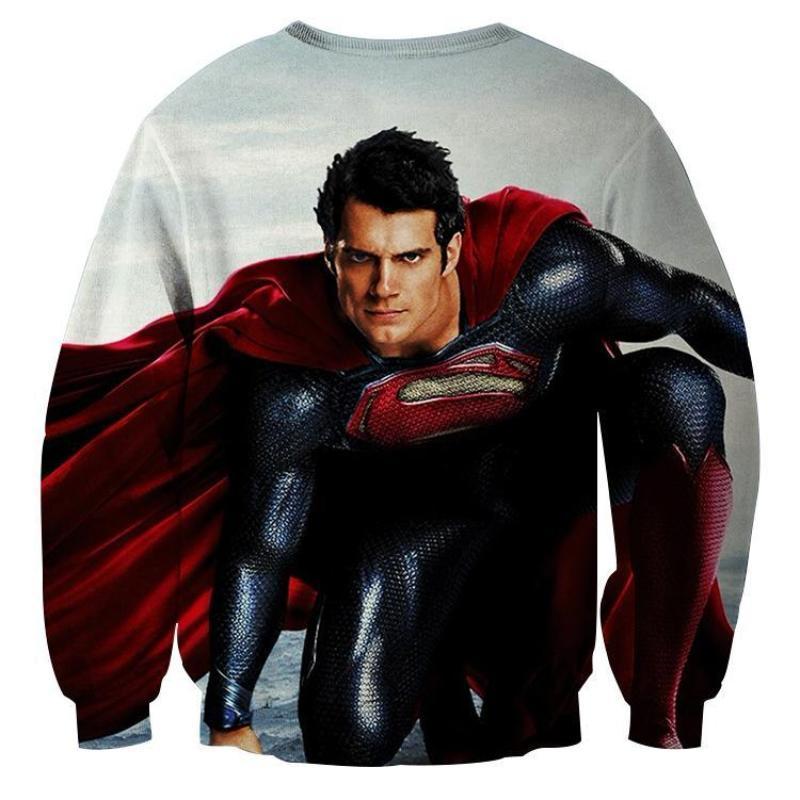 Superman Printed 3D Printed Superman Sweatshirt