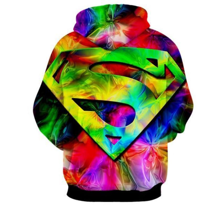 Superman Rainbow 3D Printed Superman Hoodie