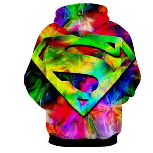 Superman Rainbow 3D Printed Superman Hoodie