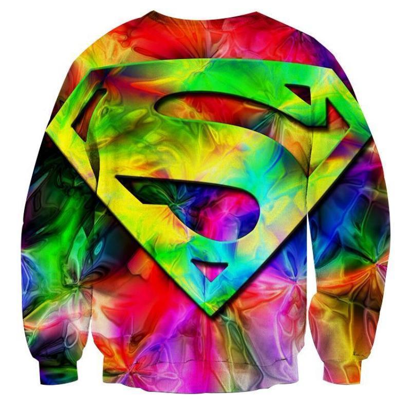 Superman Rainbow 3D Printed Superman Sweatshirt