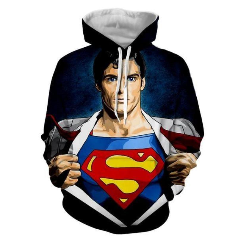 Superman Reveal Thru 3D Printed Superman Hoodie