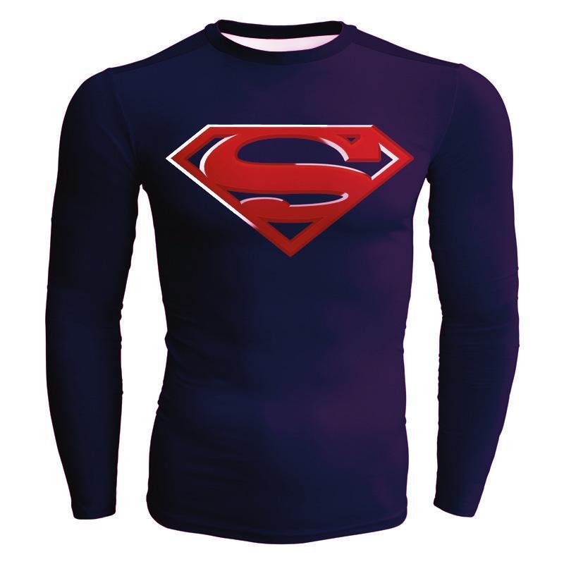 Superman Slick 3D Printed Superman Long Sleeve Shirt
