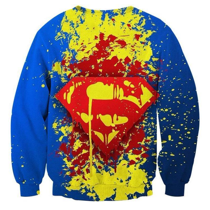Superman Splatter Ink 3D Printed Superman Sweatshirt