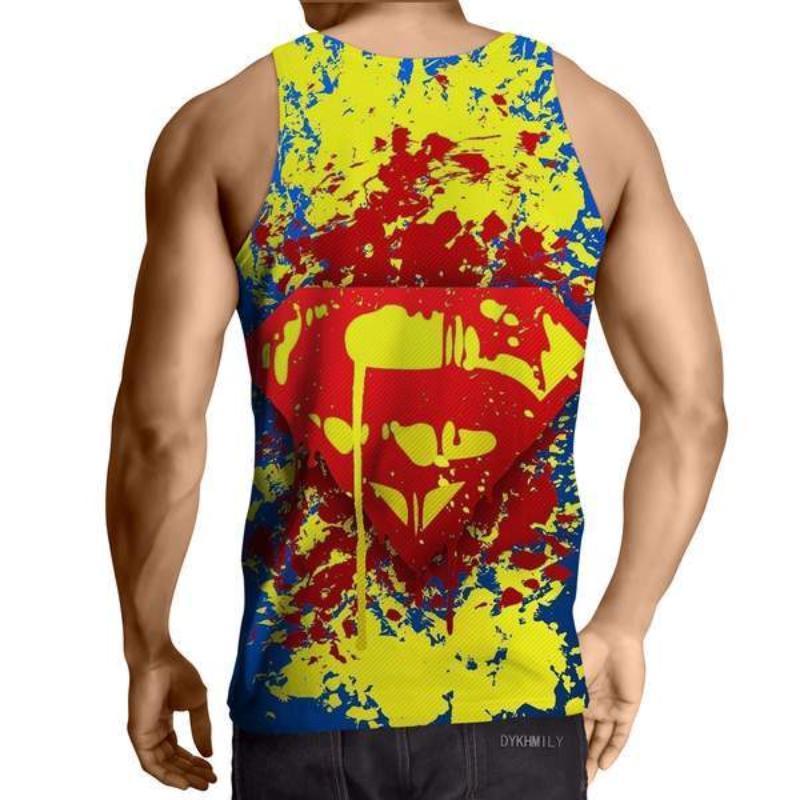 Superman Splatter Ink 3D Printed Superman Tank Top