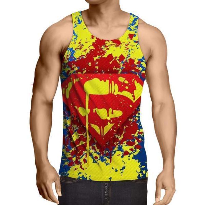 Superman Splatter Ink 3D Printed Superman Tank Top