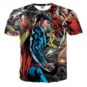 Superman Tee: 3D Printed Black Superman T Shirt