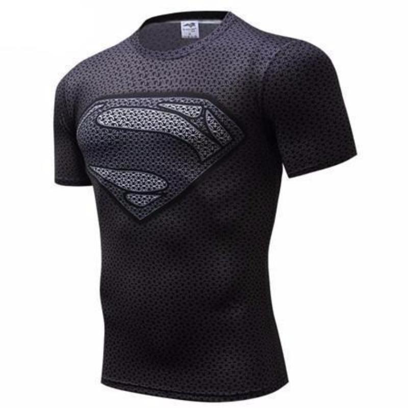 Superman Tee Cool Black & Grey 3D Printed Superman T Shirt