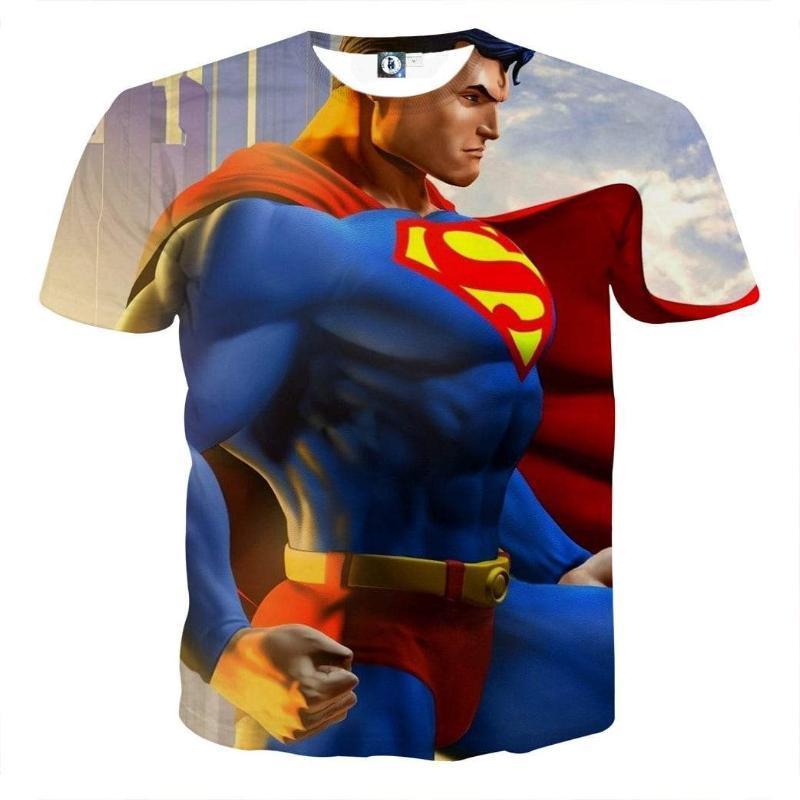 Superman Tee Flying Cape 3D Printed Superman T Shirt