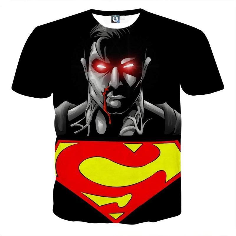 Superman Tee Laser Eye 3D Printed Superman T Shirt