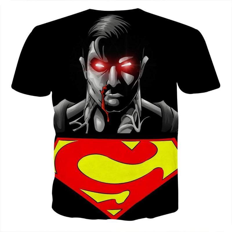 Superman Tee Laser Eye 3D Printed Superman T Shirt
