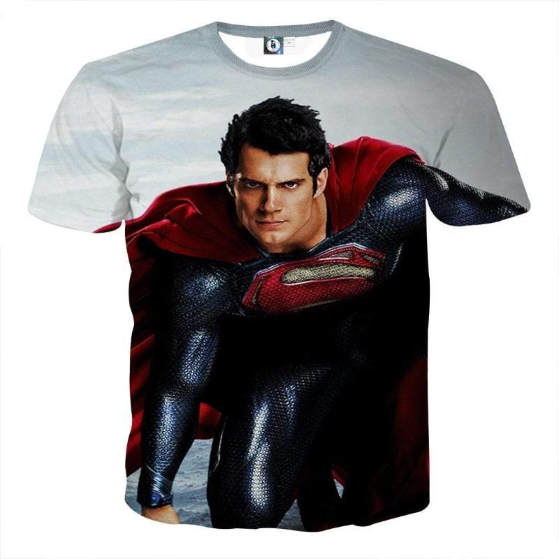 Superman Tee Old School Print 3D Printed Superman T Shirt