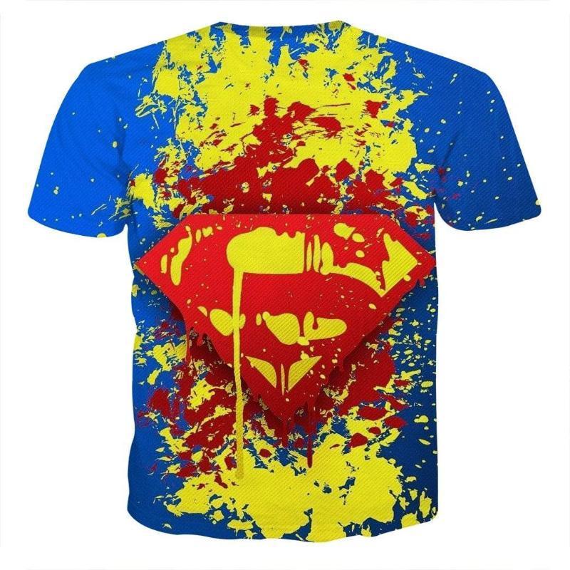 Superman Tee Splatter Ink 3D Printed Superman T Shirt