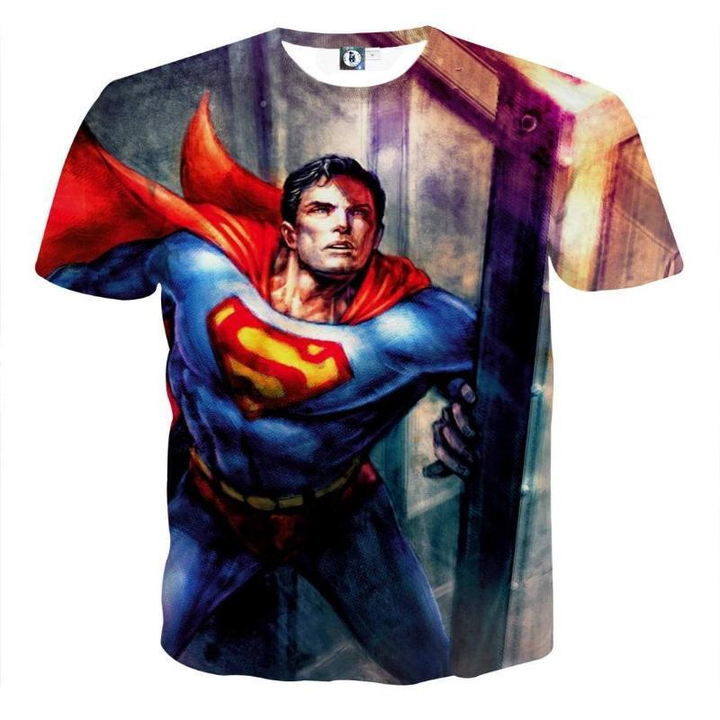 Superman Tee Vintage Print 3D Printed Superman T Shirt