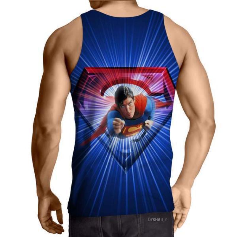 Superman Vintage Print 3D Printed Tank Top
