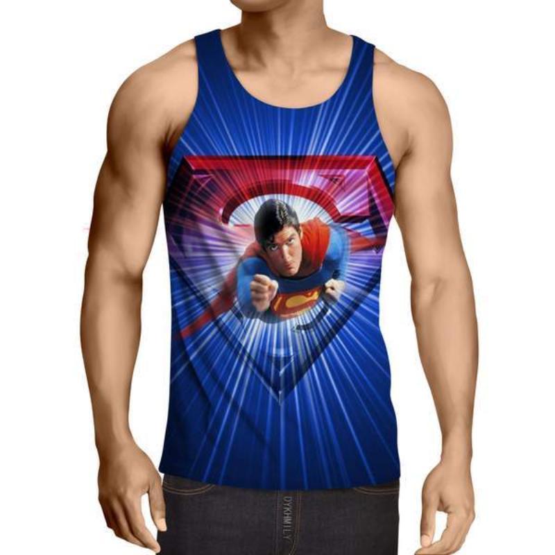 Superman Vintage Print 3D Printed Tank Top