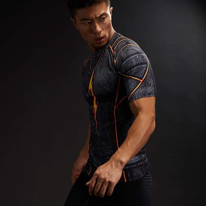 The Flash Black/Orange Electric 3D Printed T-Shirt