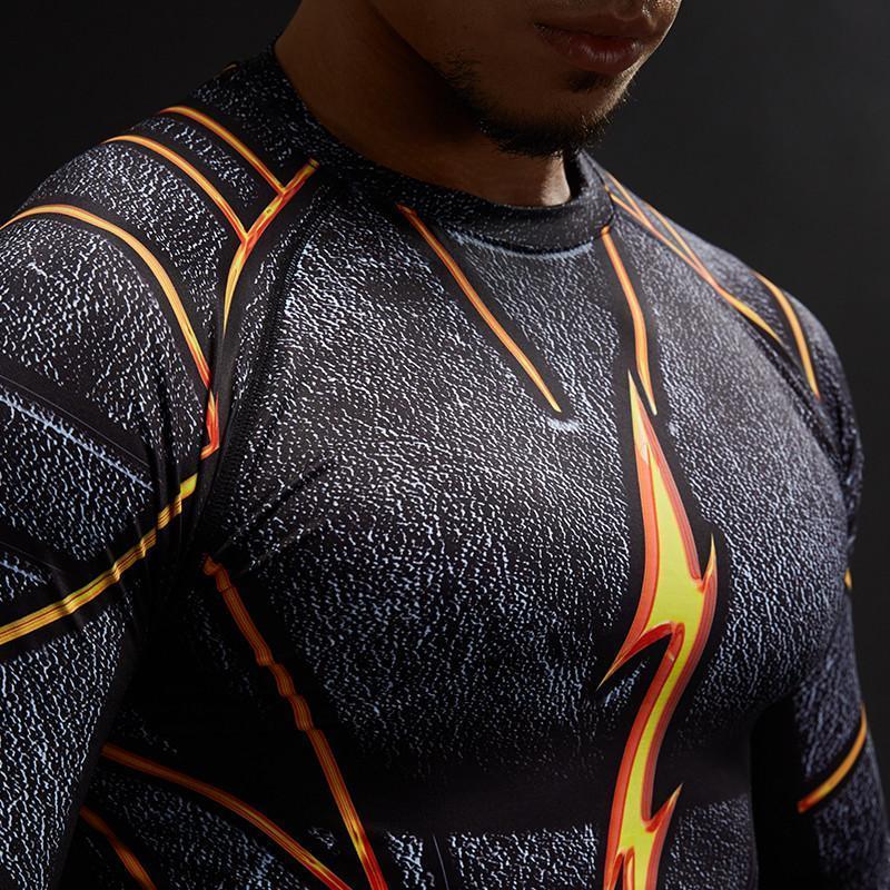 The Flash Black/Orange Electric 3D Printed T-Shirt