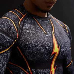 The Flash Black/Orange Electric 3D Printed T-Shirt