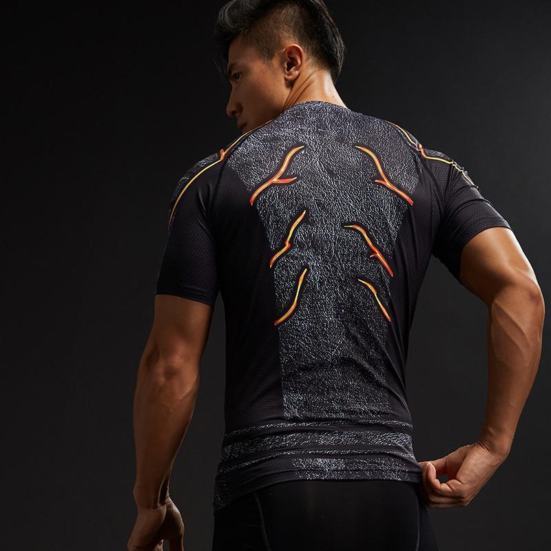 The Flash Black/Orange Electric 3D Printed T-Shirt