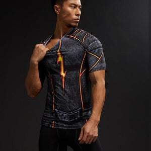 The Flash Black/Orange Electric 3D Printed T-Shirt