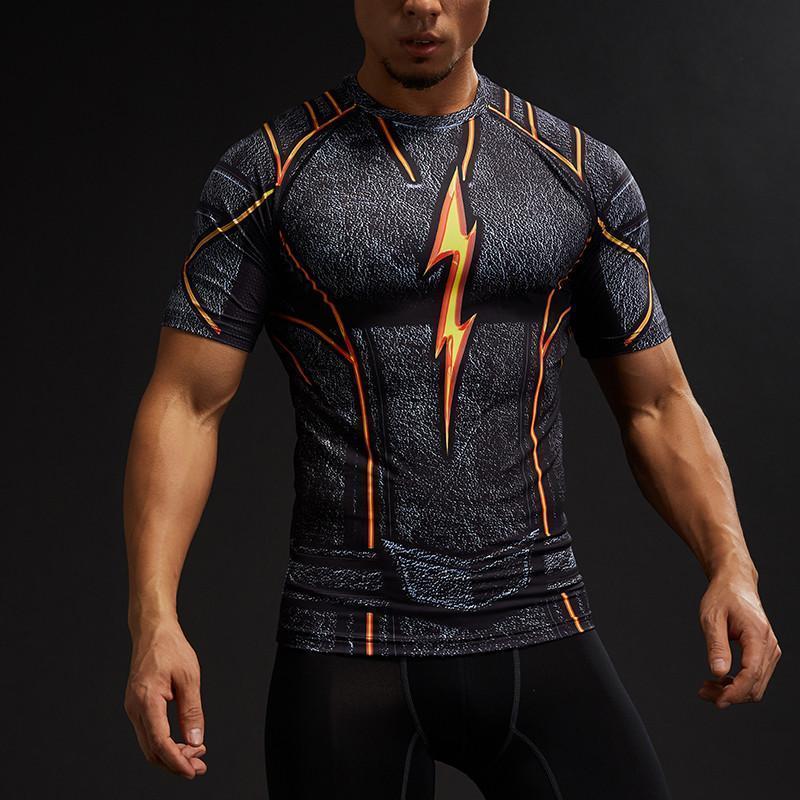 The Flash Black/Orange Electric 3D Printed T-Shirt