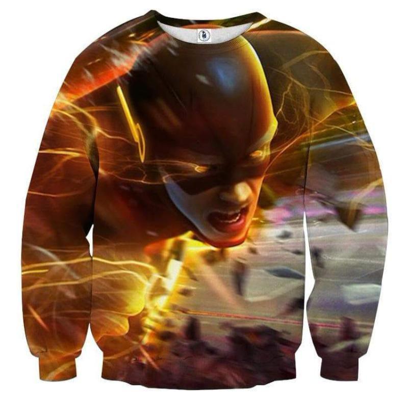 The Flash Black Orange 3D Printed Sweatshirt