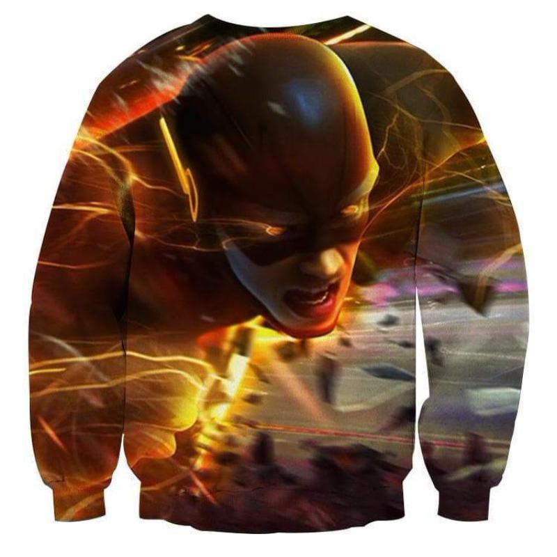 The Flash Black Orange 3D Printed Sweatshirt