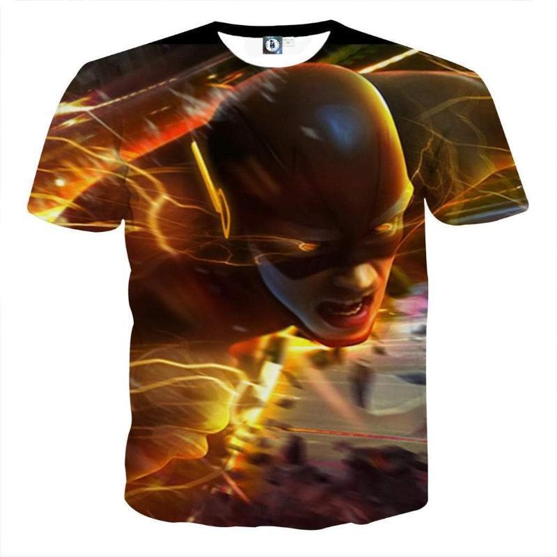 The Flash Black Orange 3D Printed T-Shirt