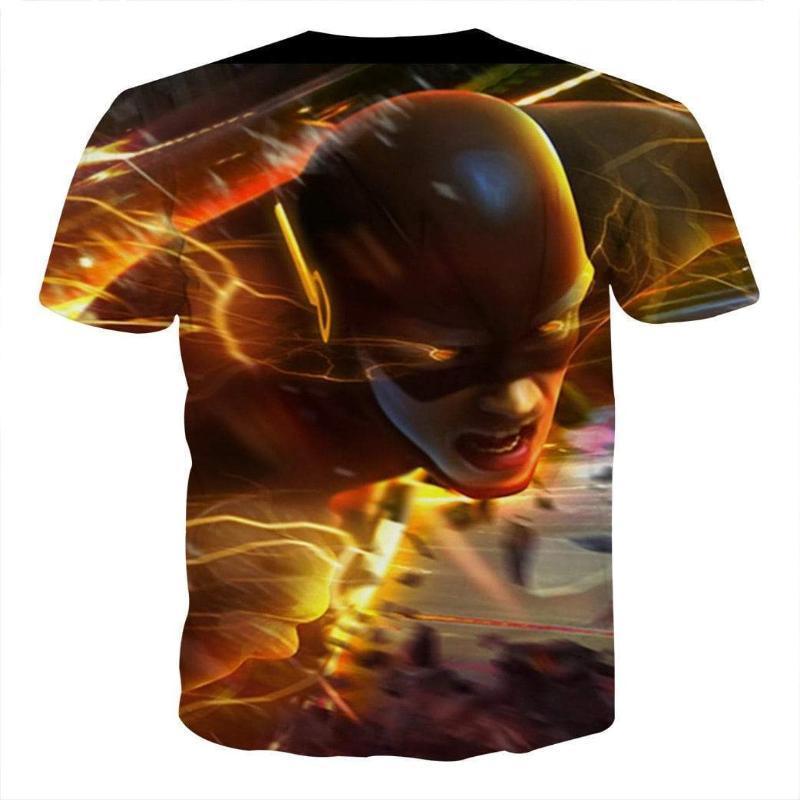The Flash Black Orange 3D Printed T-Shirt