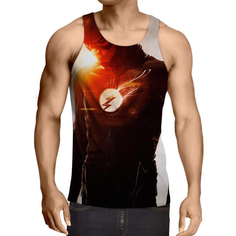 The Flash Black Orange 3D Printed Tank Top