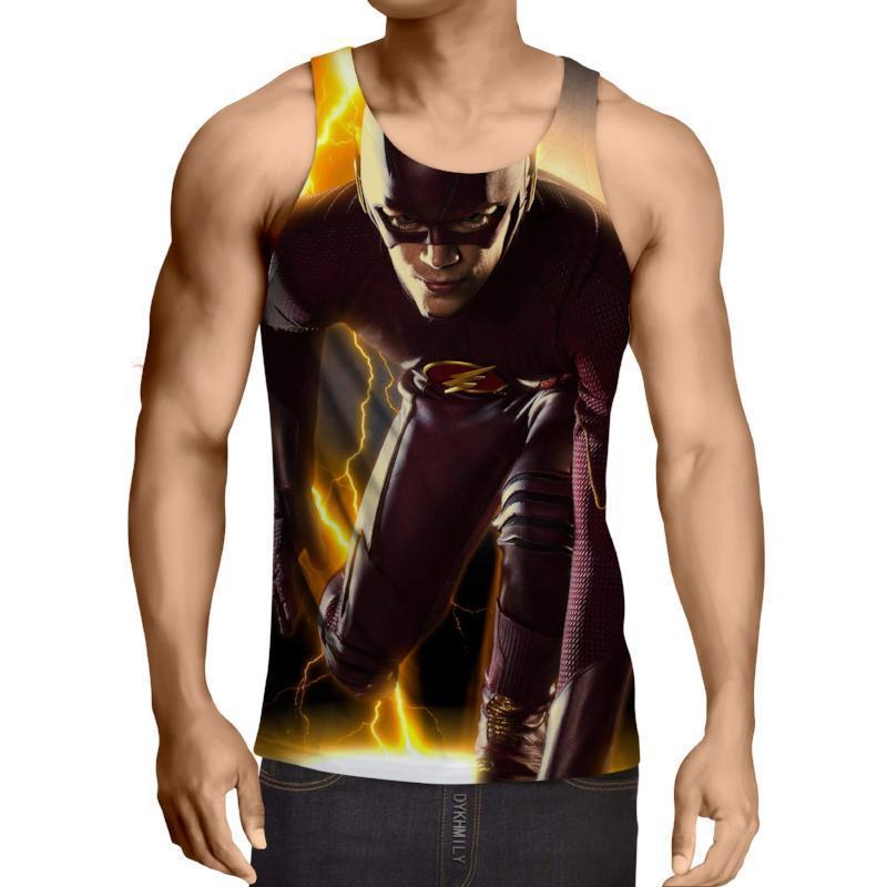Black Yellow The Flash 3D Printed Tank Top