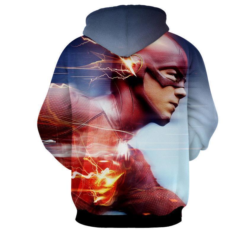 The Flash Blue White 3D Printed Hoodie