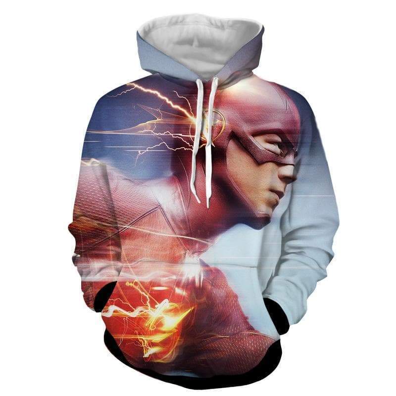 The Flash Blue White 3D Printed Hoodie