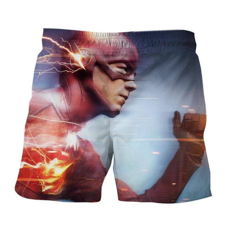 Blue White 3D Printed The Flash Shorts