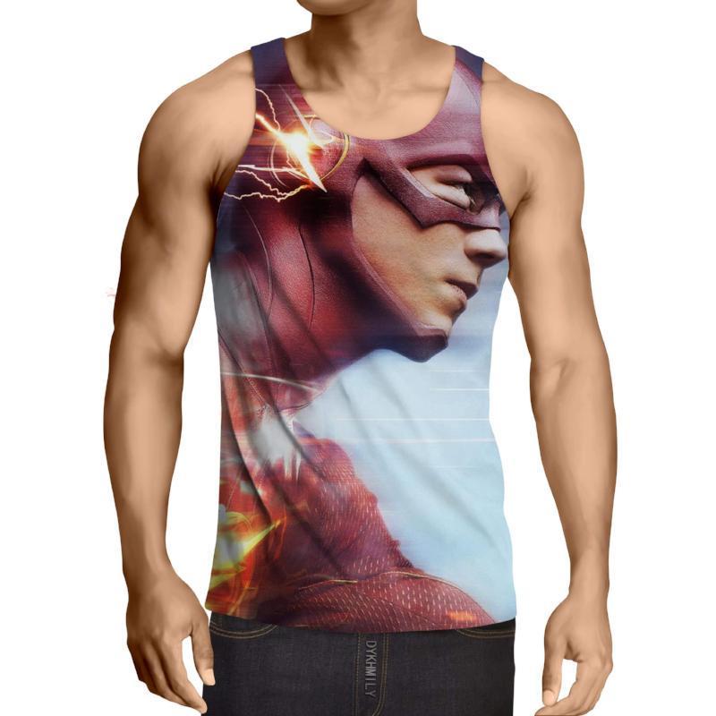 The Flash Blue White 3D Printed Tank Top