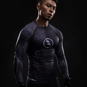 The Flash Cool Black 3D Printed Long Sleeve Shirt