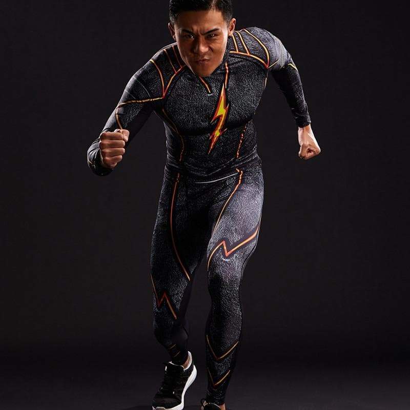 Hot Black Elastic Waist 3D Printed The Flash Pant