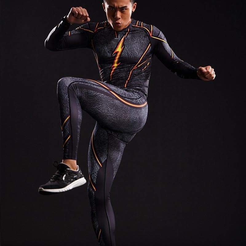 Hot Black Elastic Waist 3D Printed The Flash Pant