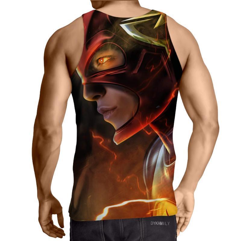 Red Black 3D Printed The Flash Tank Top