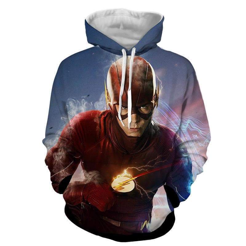 Red Blue 3D Printed The Flash Hoodie