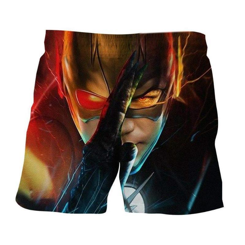 Red Blue 3D Printed The Flash Shorts