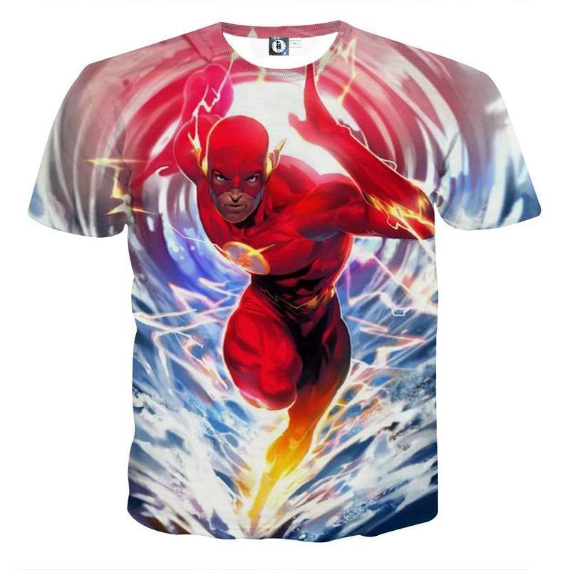 Red Blue The Flash 3D Printed T-Shirt