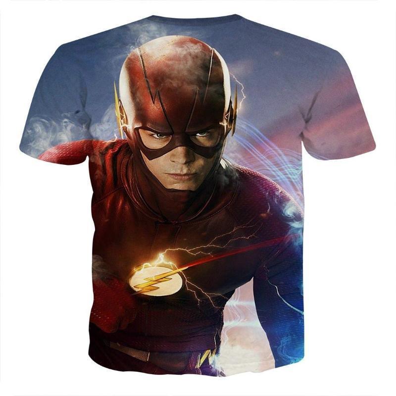Red Blue 3D Printed The Flash T-Shirt
