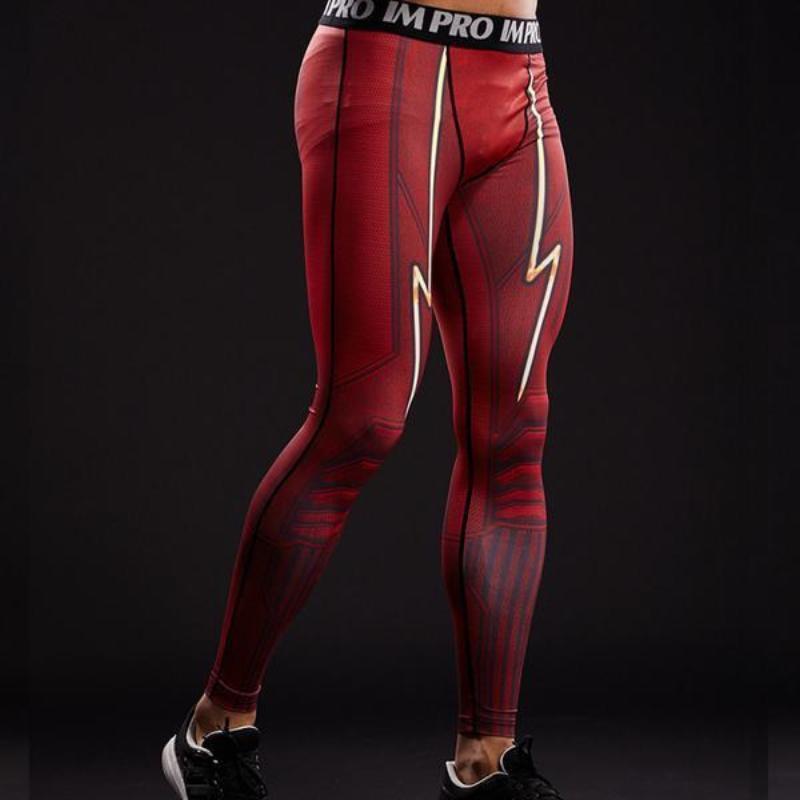 Red Elastic 3D Printed The Flash Pants