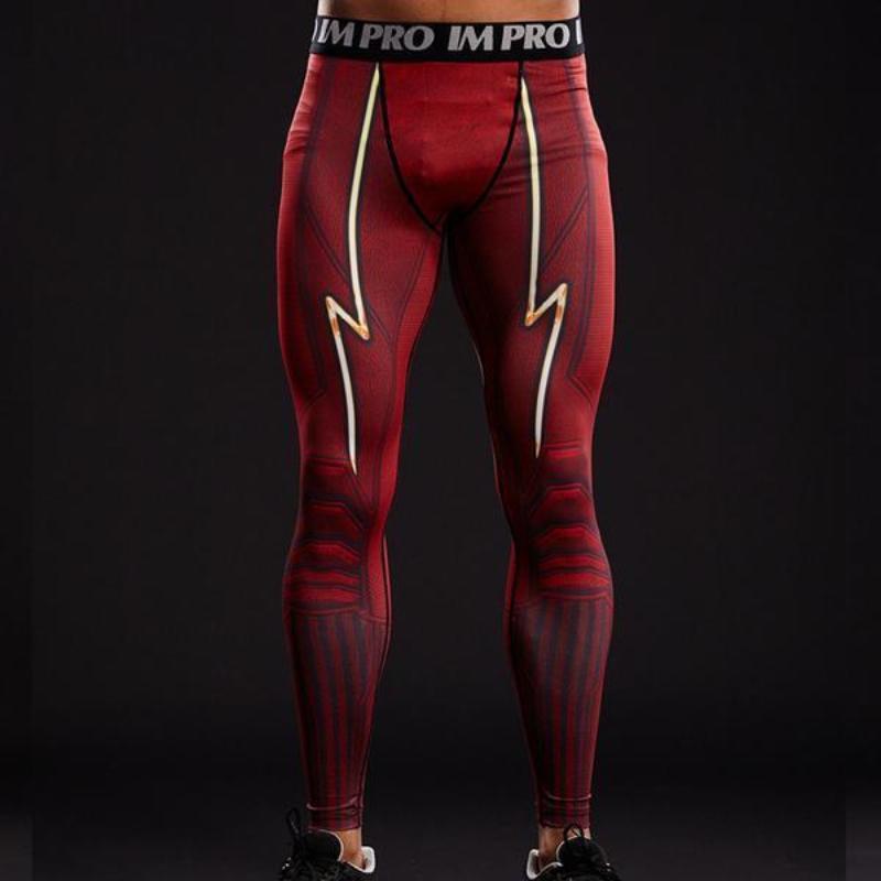Red Elastic 3D Printed The Flash Pants
